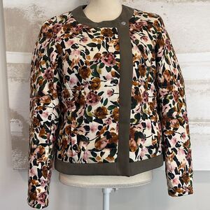 Something Navy Floral Asymmetrical Jacket